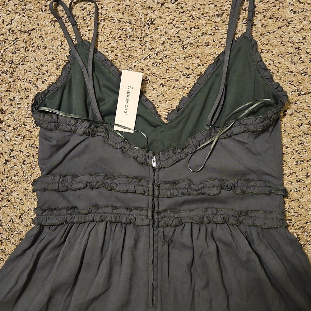 NWT Blue Rain Olive V-Neck Ruffle Wide-Leg Jumpsuit - Picture 4 of 9
